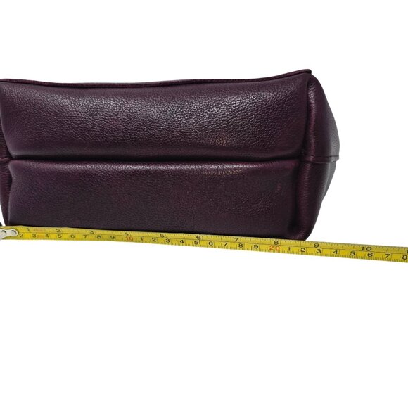Portland Leather Goods Mini Crossbody Tote Classic Snap Plum Purple Handbag - Picture 13 of 16